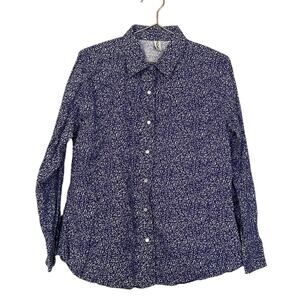 Walls purple floral pearl snap long sleeved shirt size large